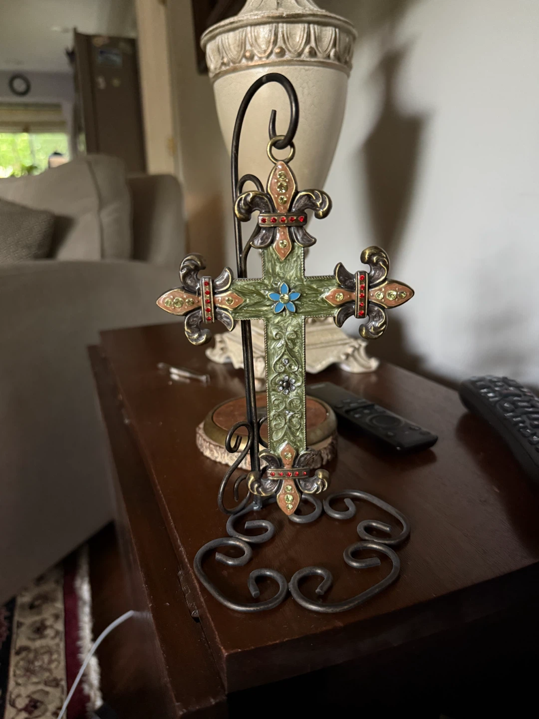 Decorative Cross with Fleur-de-lis Accents - photo 2