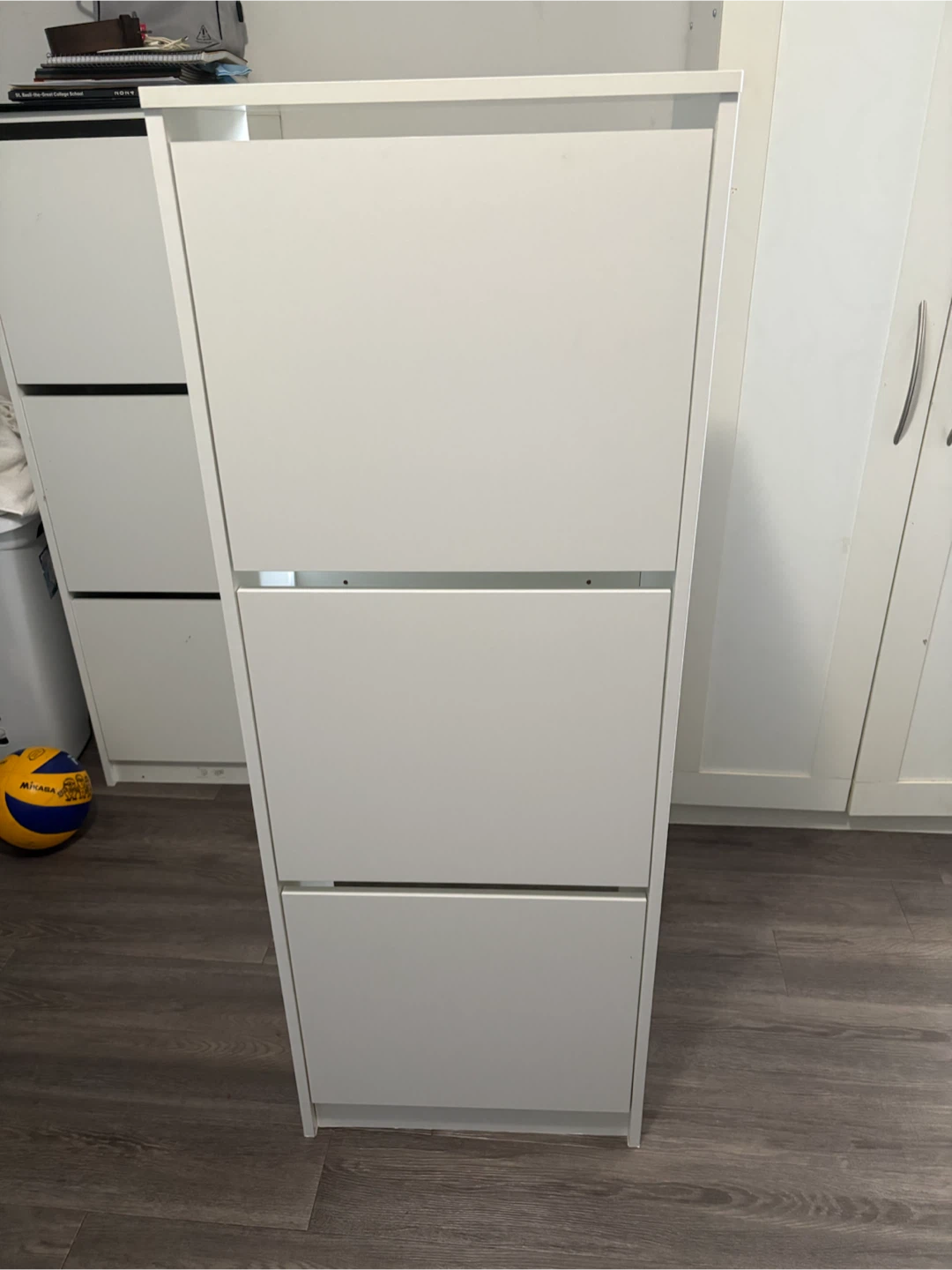 White 3-Tier Shoe Cabinet