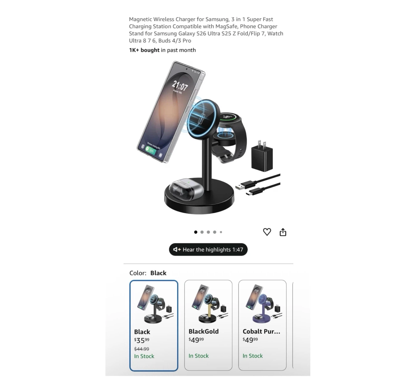 Brand new Magnetic Wireless Charger for Samsung