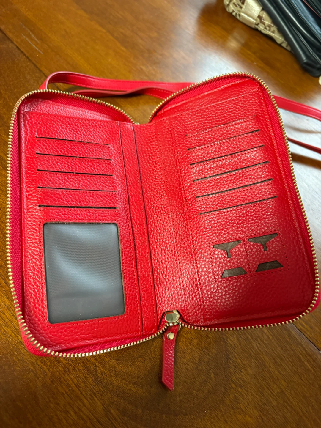 Pearl Angel Red Faux Leather Wallet with Strap - photo 5