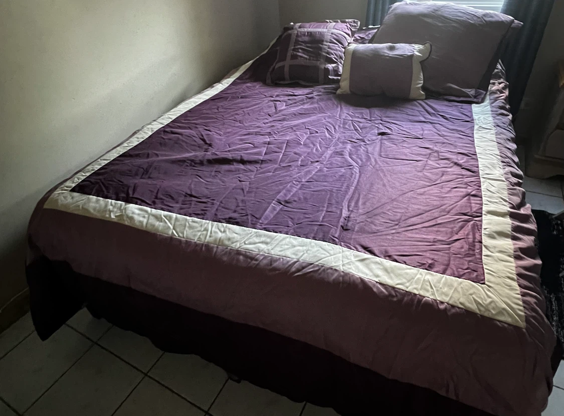 Purple Comforter Set with Decorative Pillows