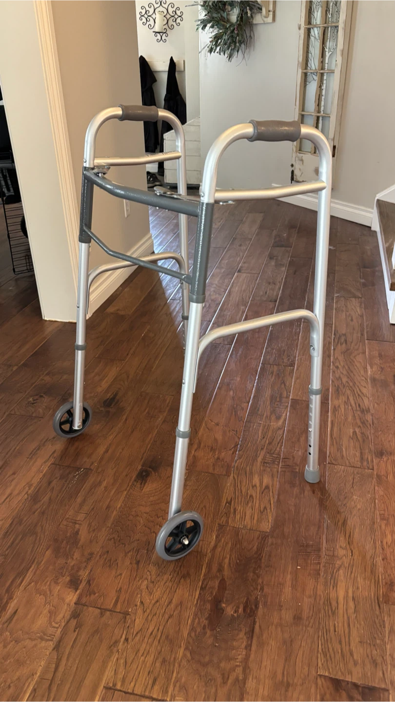 Medline Folding Walker with 5 inch wheels