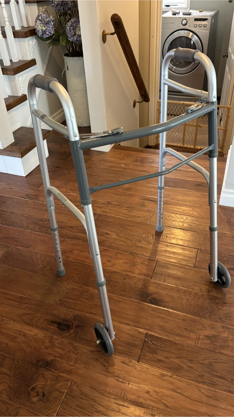 Medline Folding Walker with 5 inch wheels - photo 2