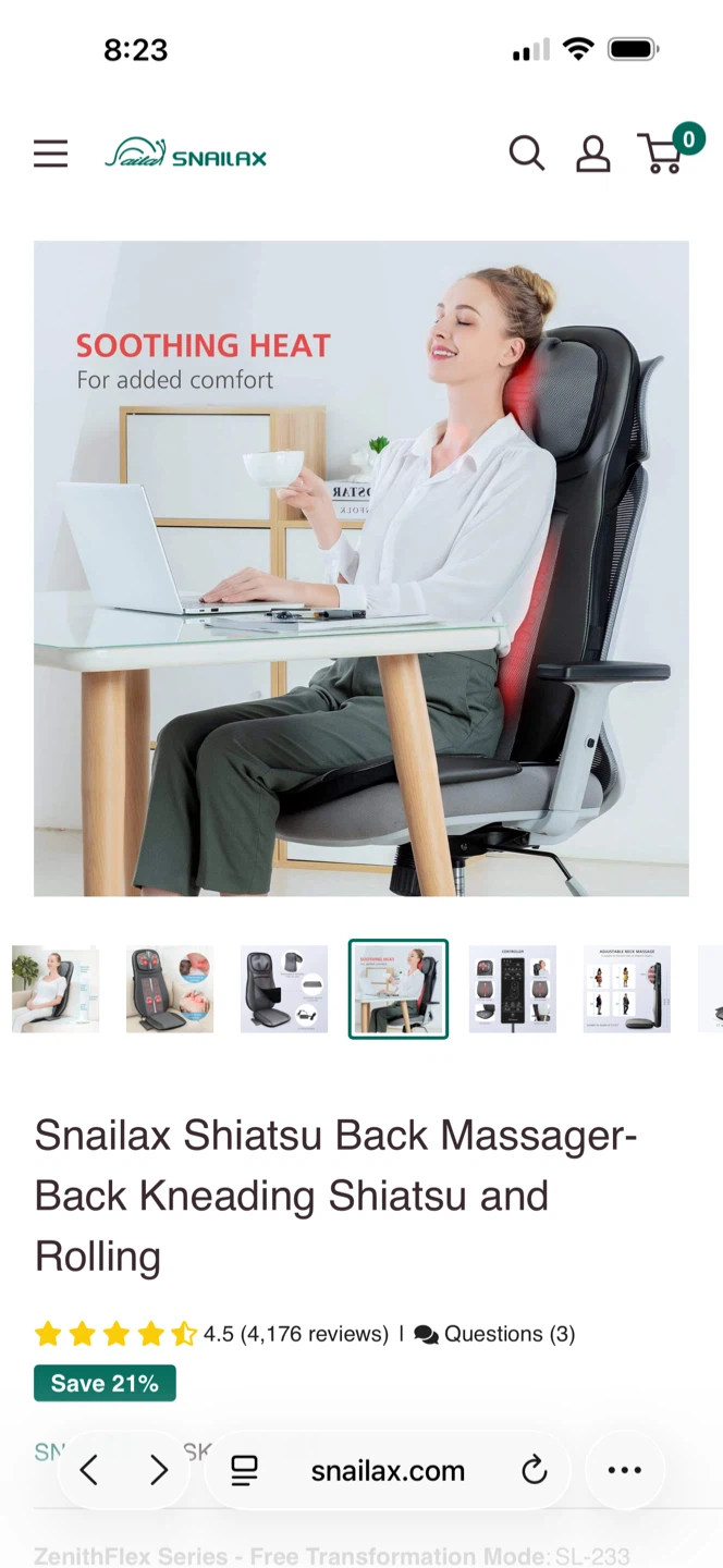 Snailax Shiatsu Back Massager - photo 3