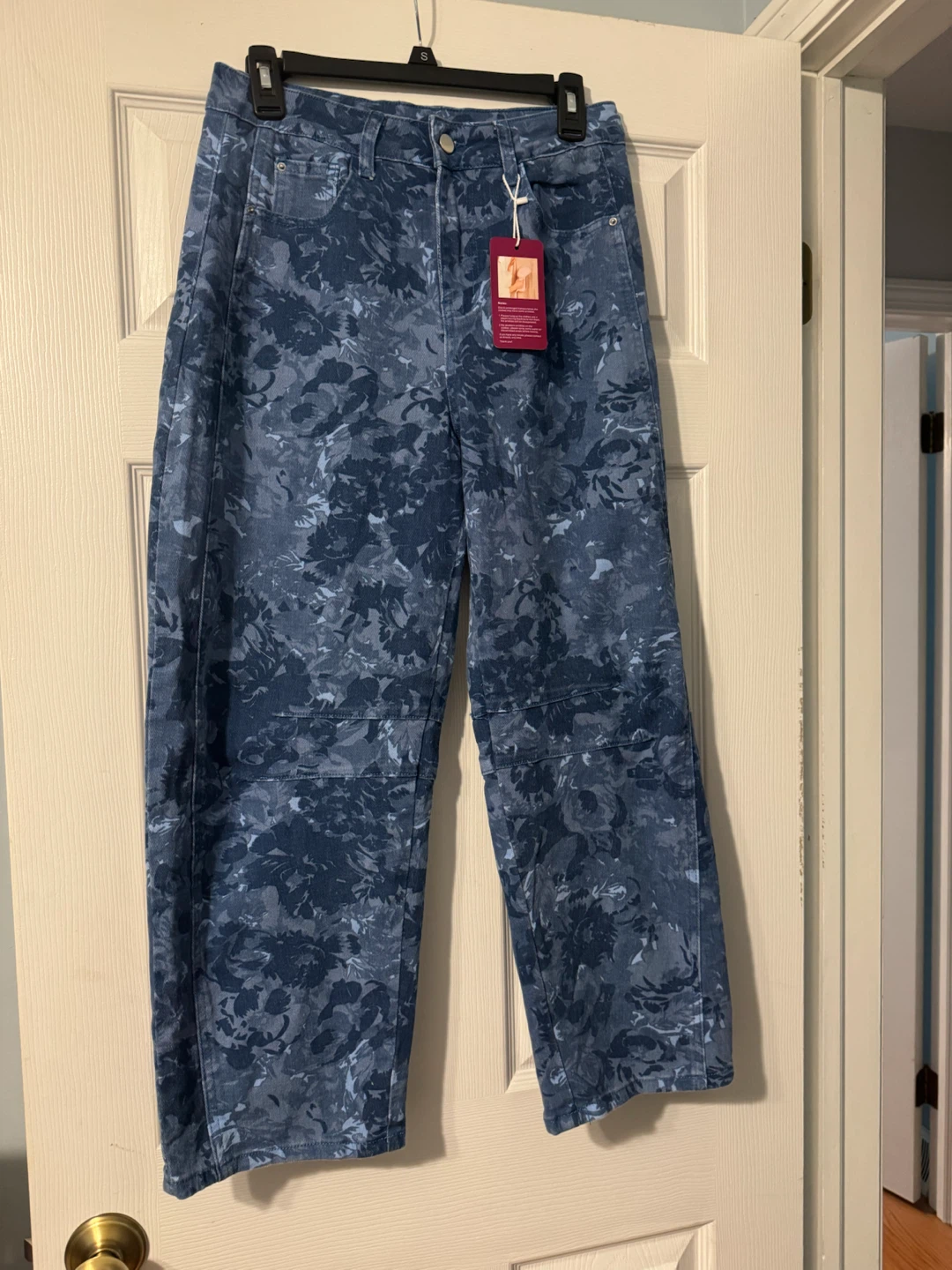 CHOUYATOU Floral Wide Leg Jeans - Size S