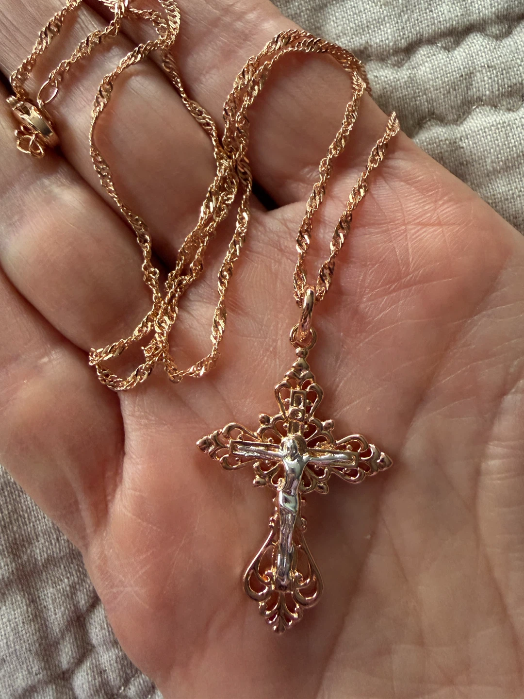 14k cross necklace