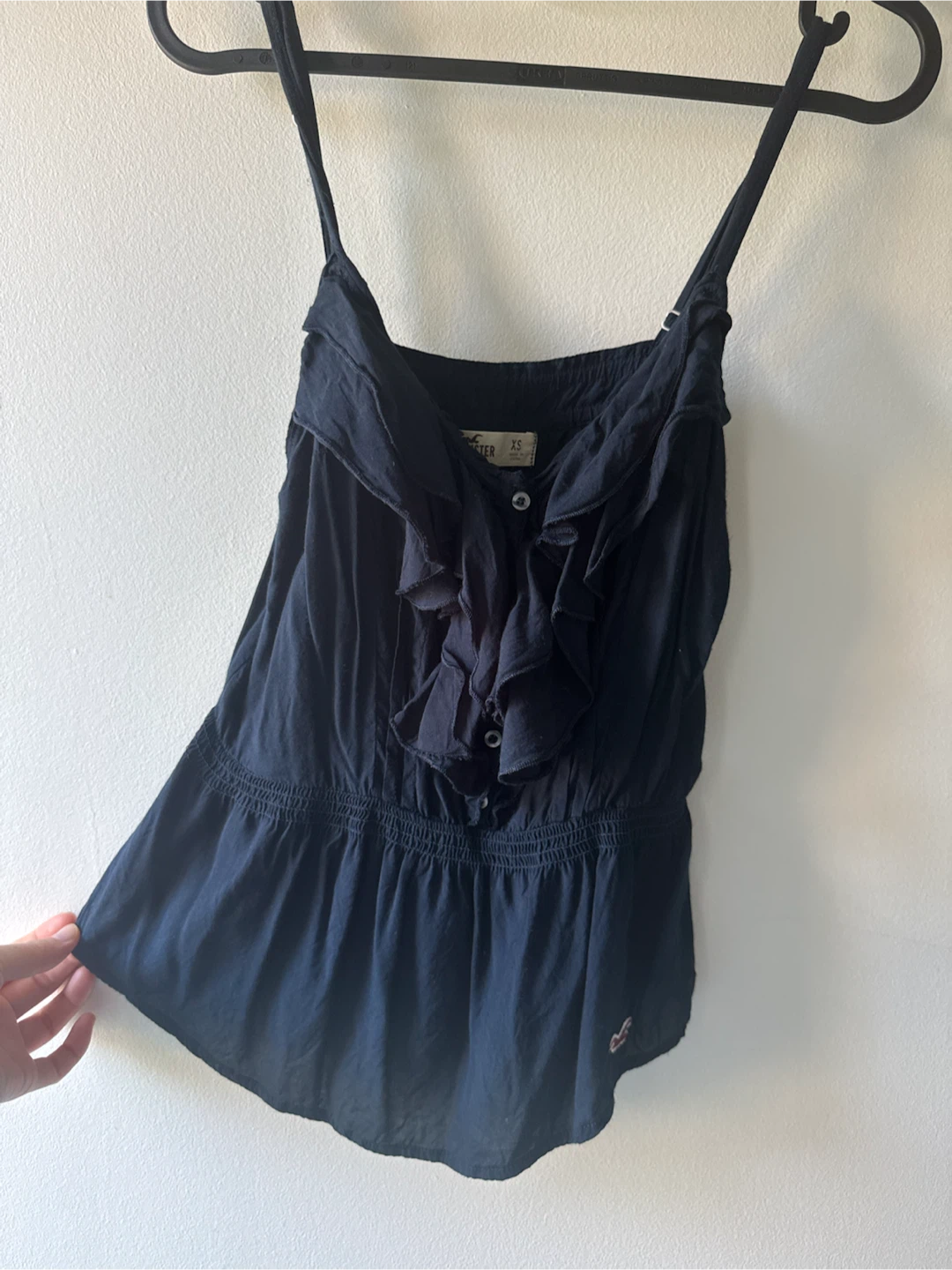 Hollister Black Ruffle Camisole Top XS
