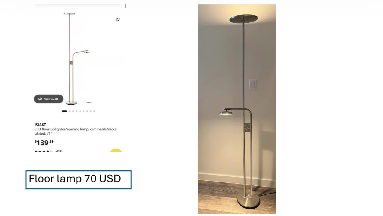 ISJAKT LED Floor Lamp - Dimmable Nickel Plated