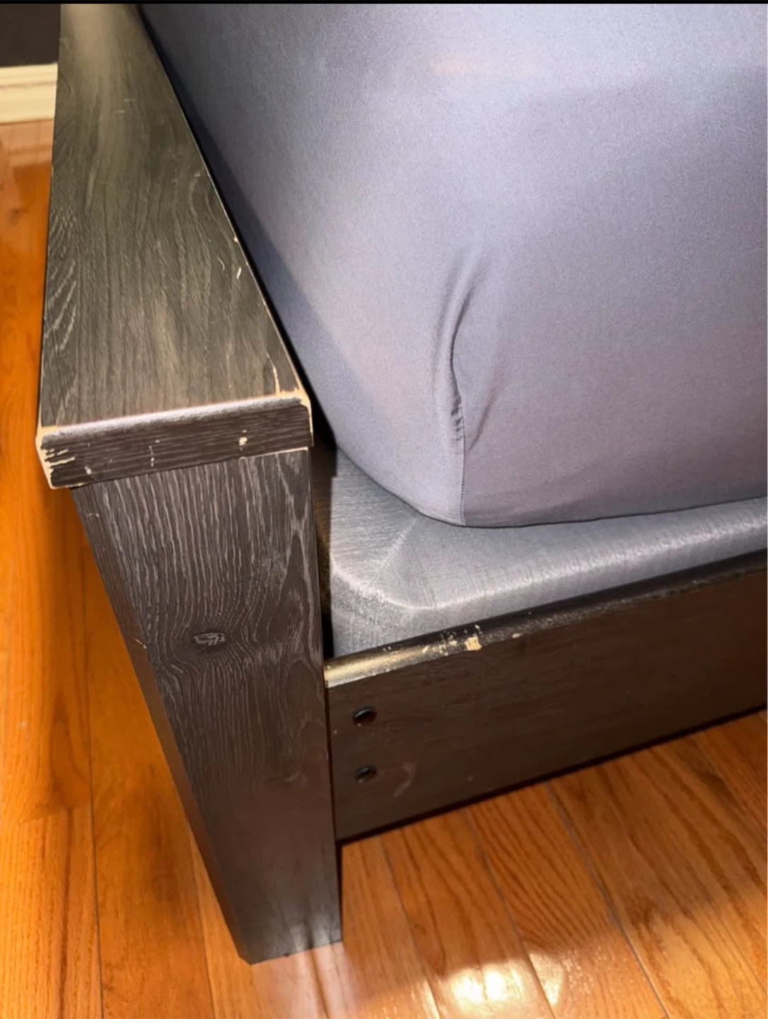 Dark Grey Wood Platform Bed Frame - photo 3