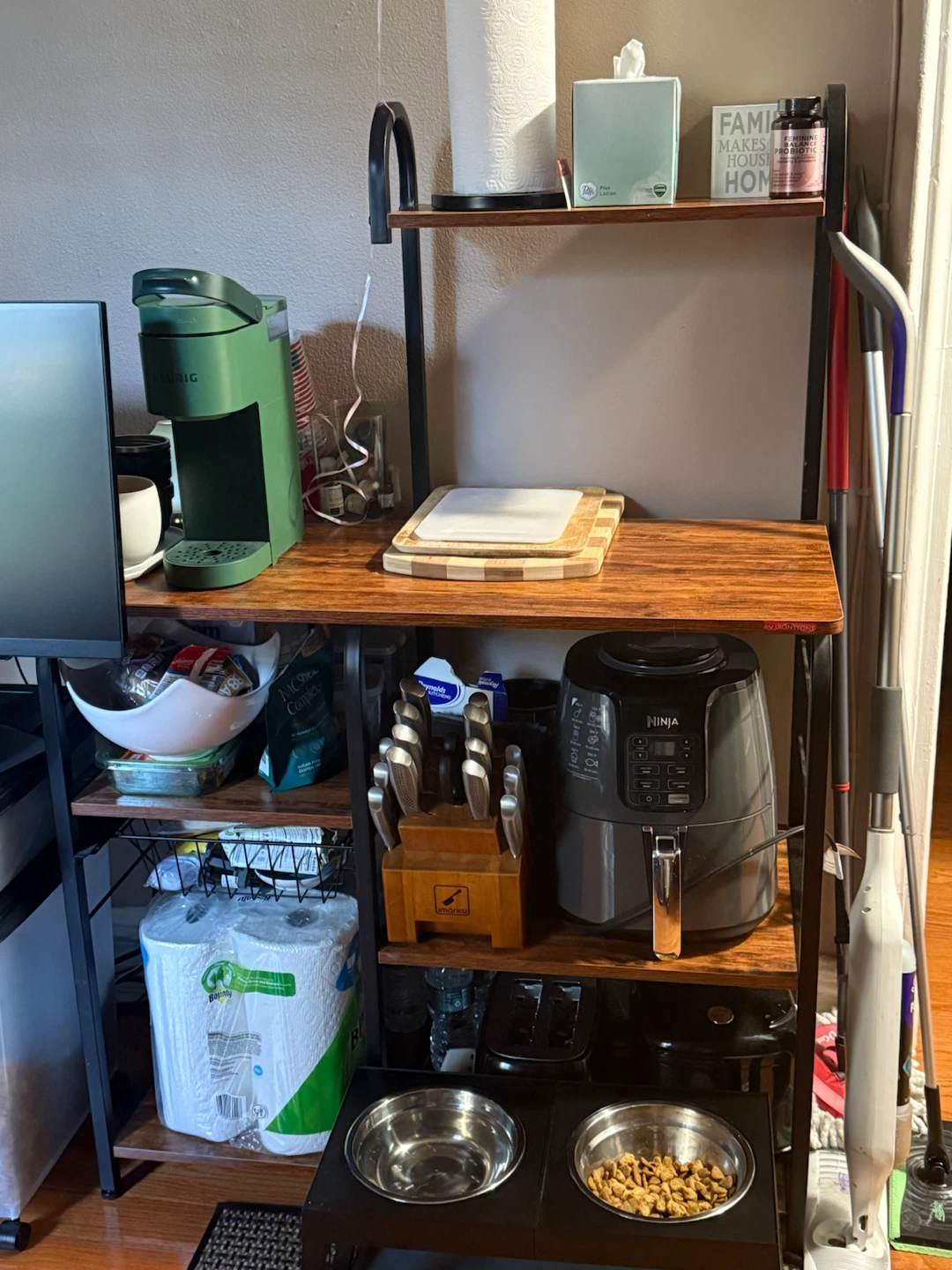 Rustic Kitchen Baker's Rack with Shelves
