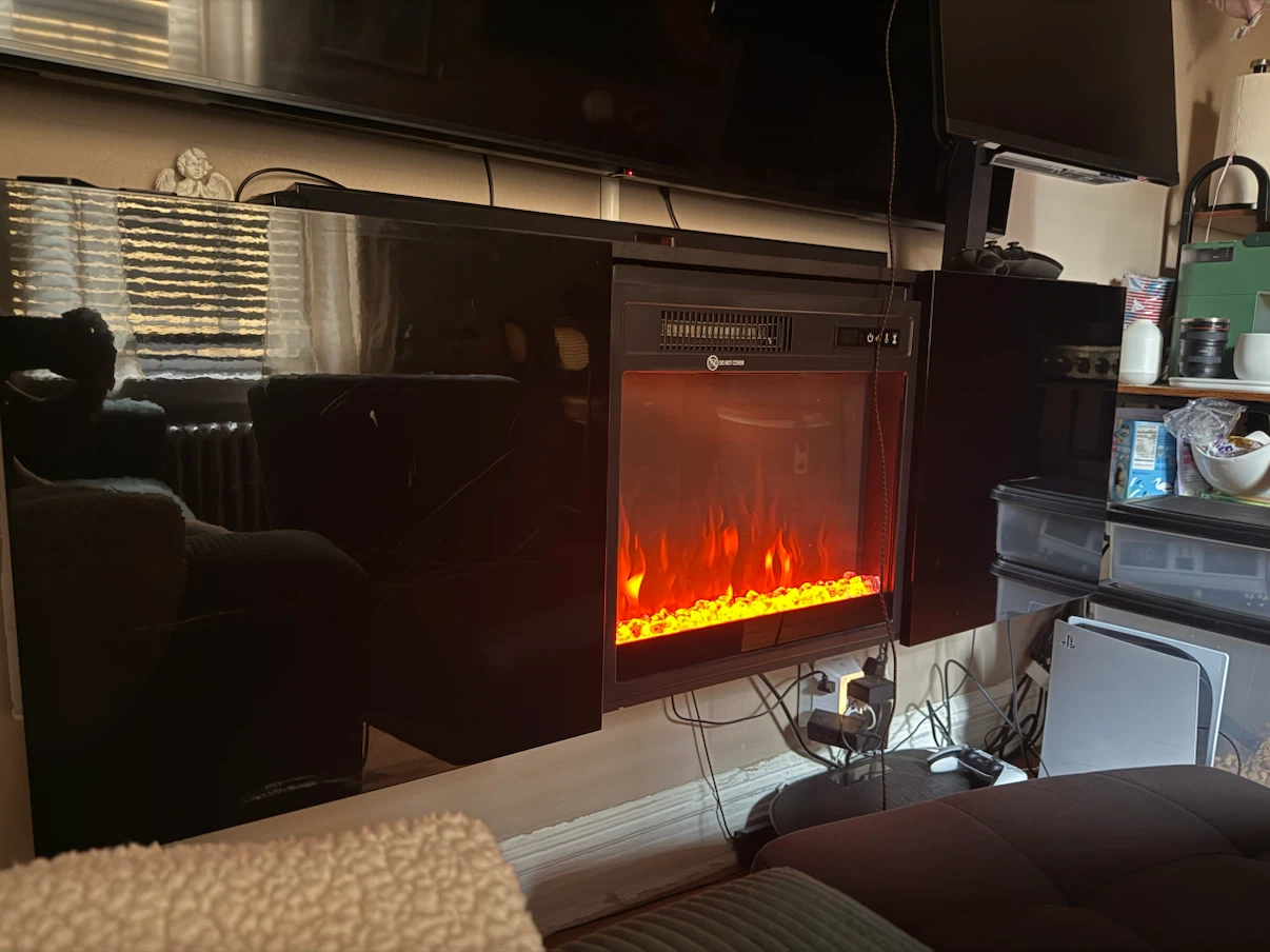 Black Electric Fireplace Media Console - photo 3
