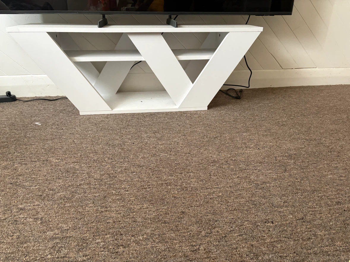 White Geometric TV Stand Console - photo 2