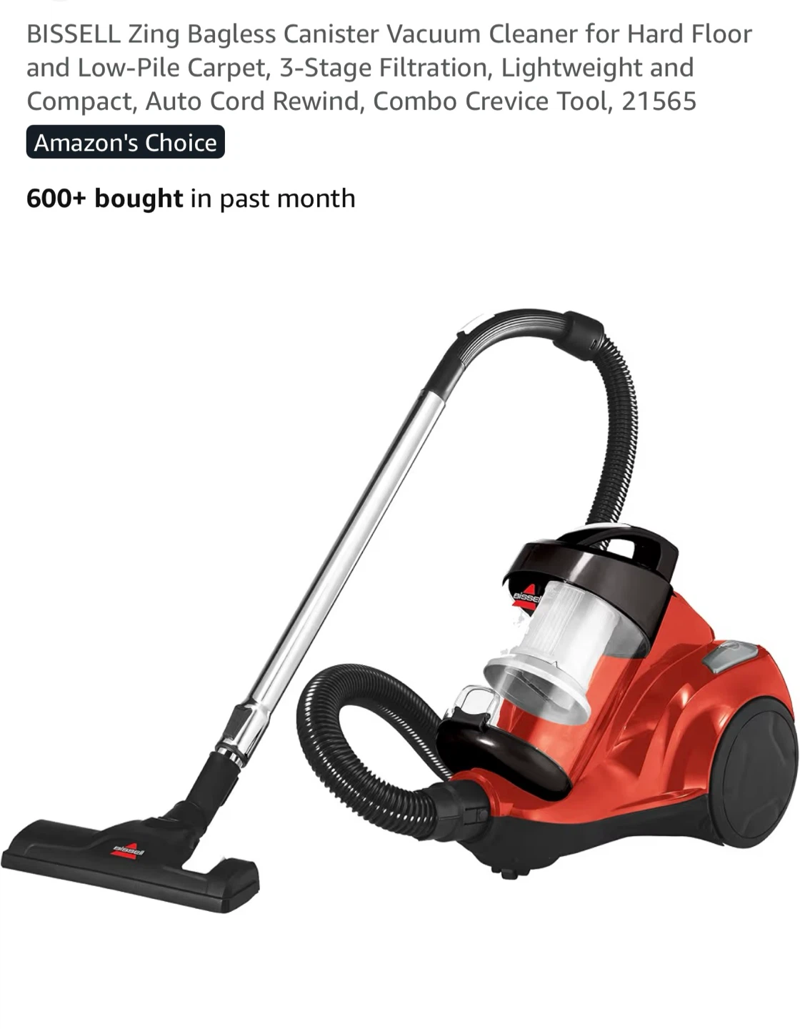 BISSELL Zing Bagless Canister Vacuum Cleaner - photo 2