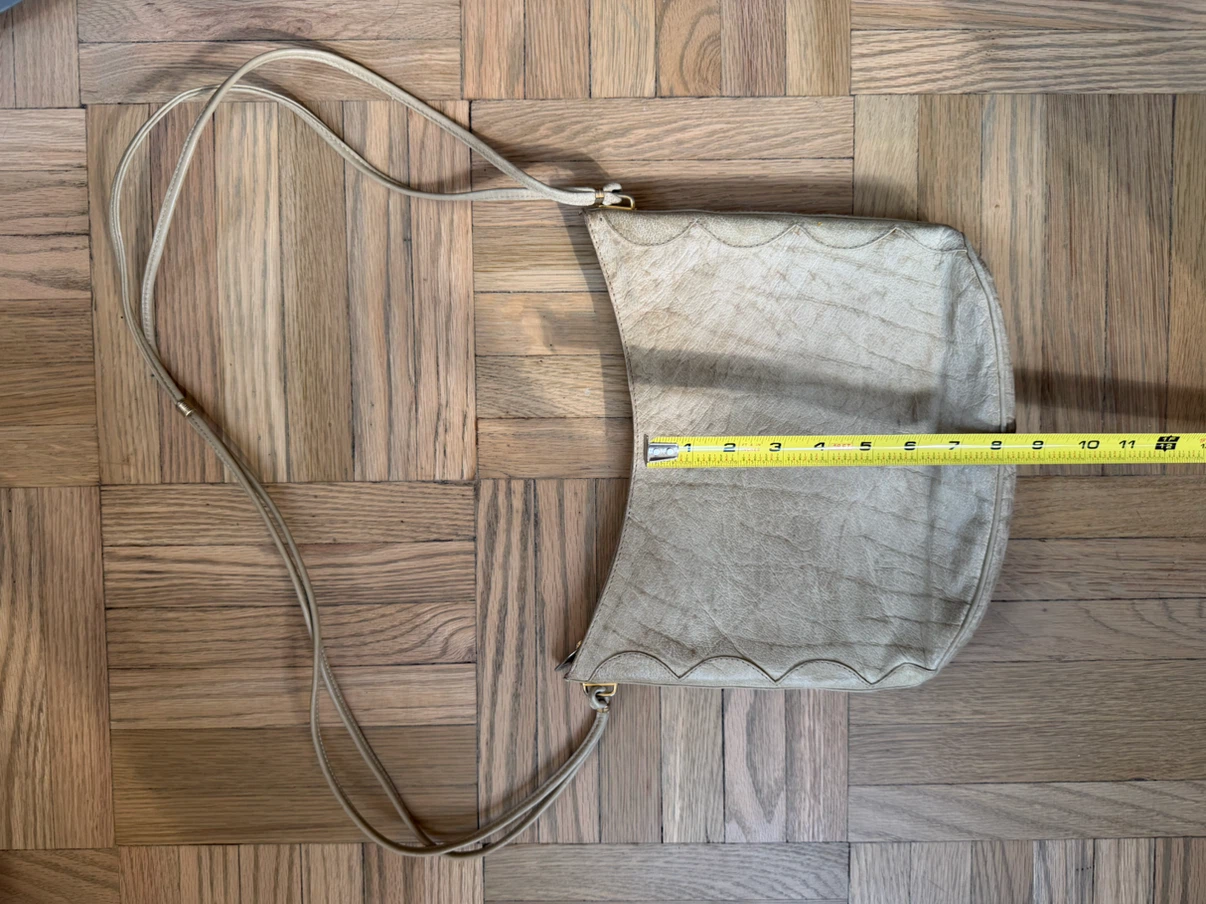 Vintage Luxury Lorenzi Ostrich Leather Shoulder Bag - photo 2