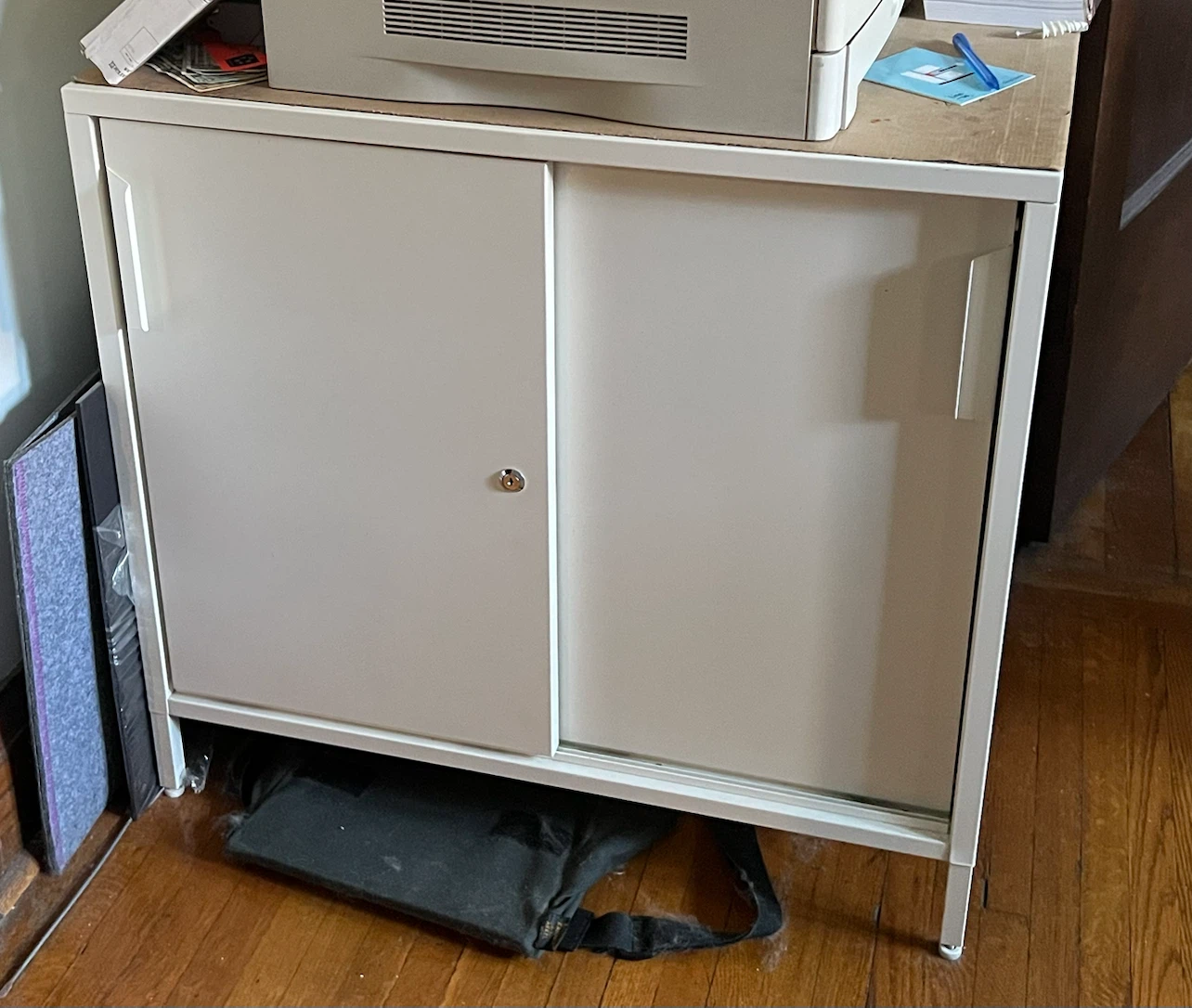 IKEA TROTTEN cabinet with sliding doors - white