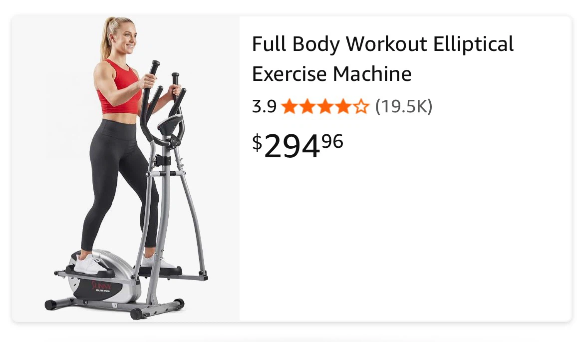 $110/OBO - Sunny Health & Fitness Elliptical Machine