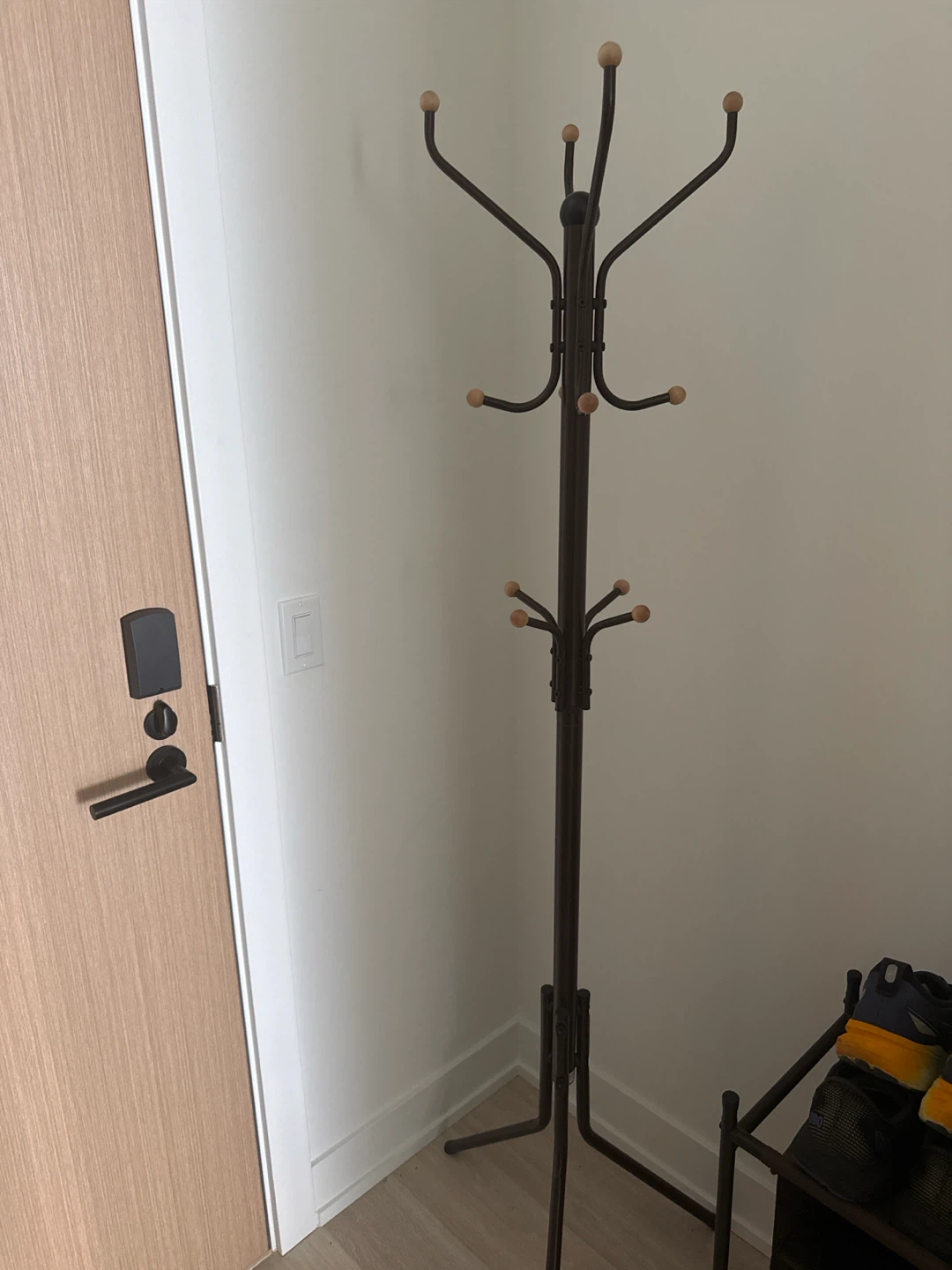 Coat Rack with Wood Ball Hooks