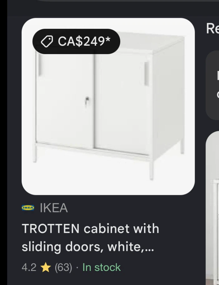 IKEA TROTTEN cabinet with sliding doors - white - photo 3