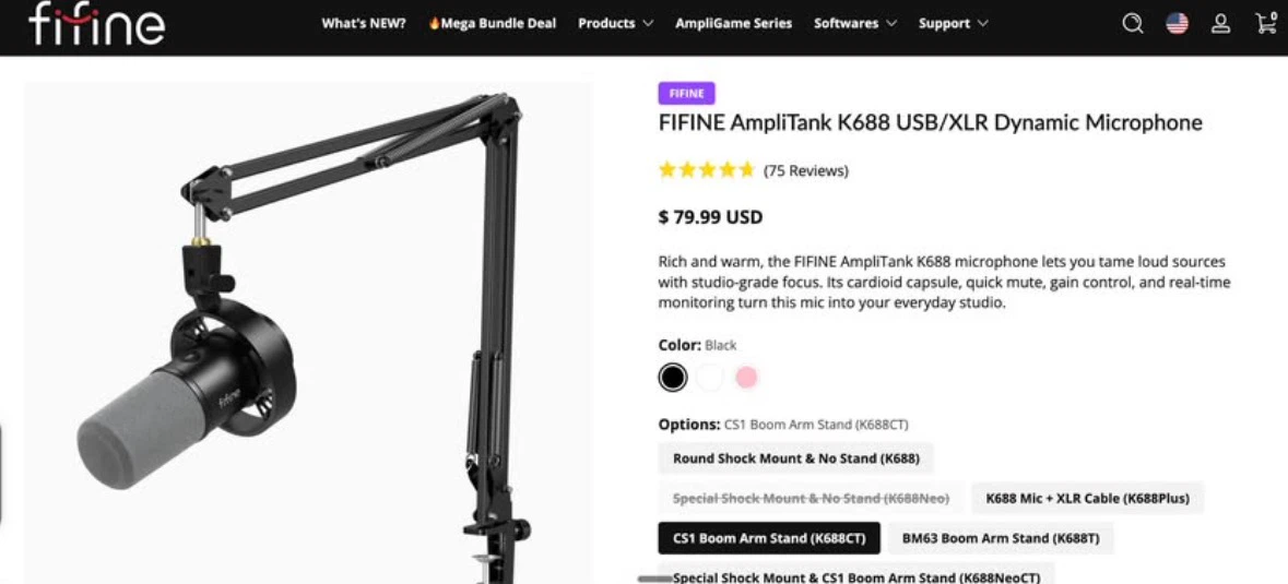 Fifine Mic with Boom Arm