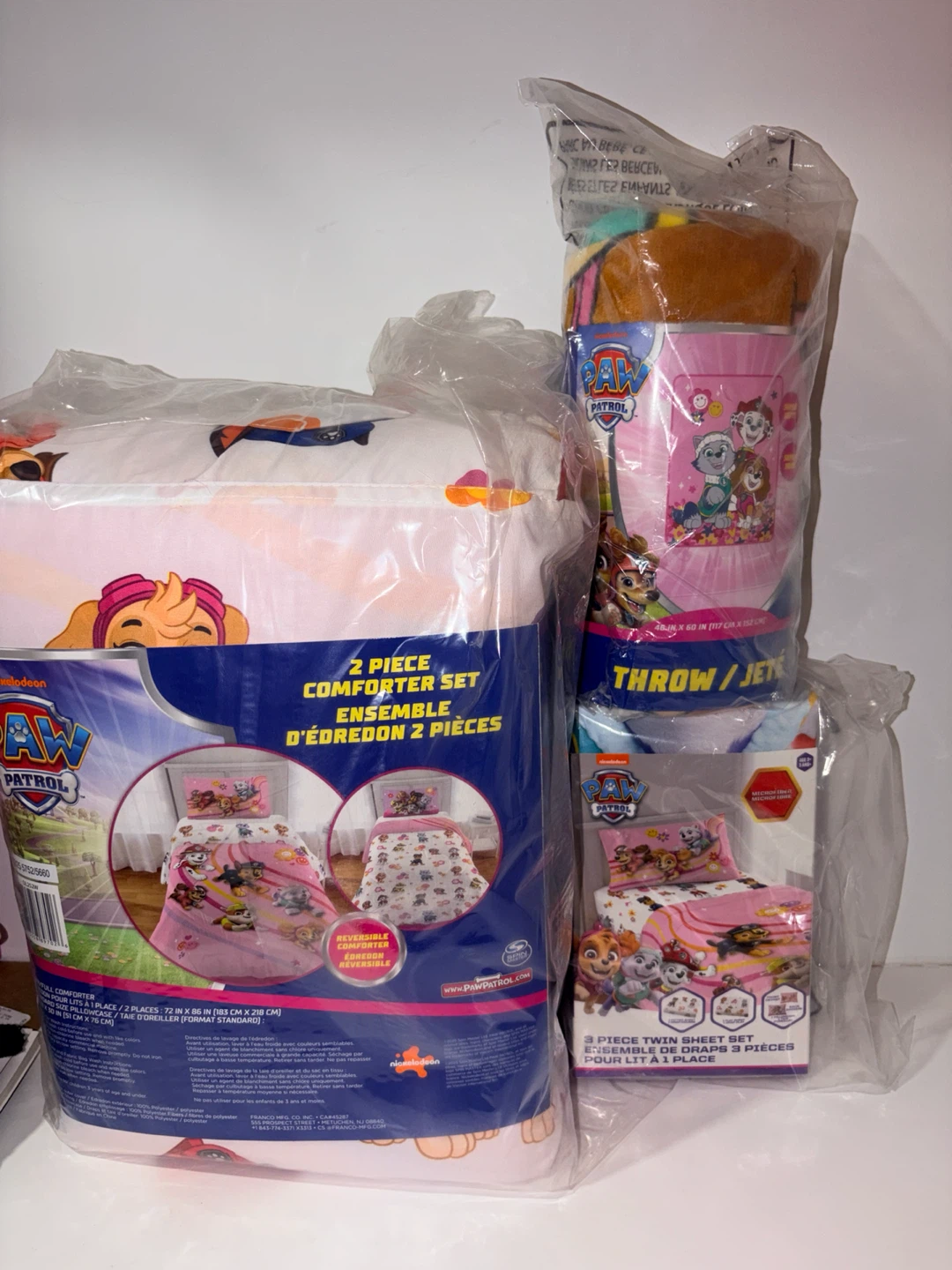 Paw Patrol Comforter Set and Sheet Set Bundle plus throw blanket