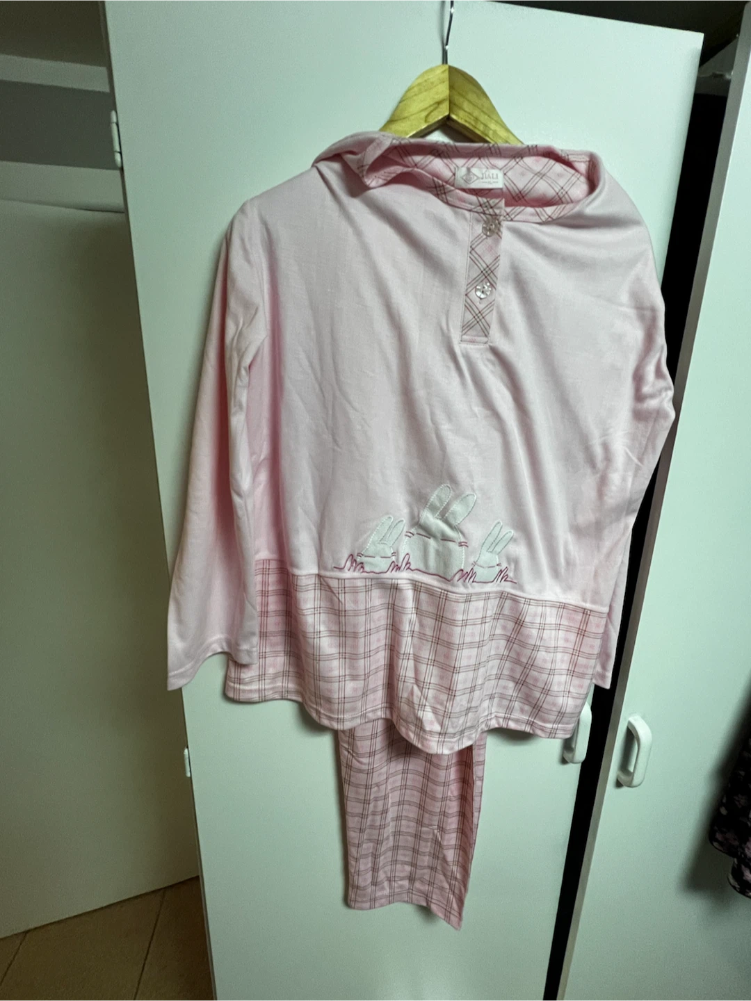 JIALI Women's Pink Bunny Pajama Set - XL