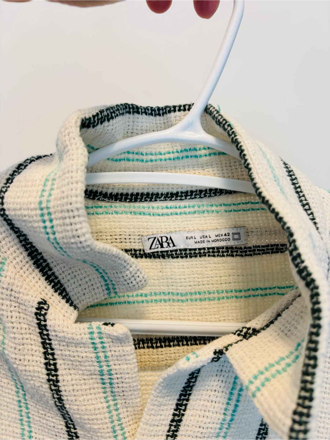 ZARA Striped Short Sleeve Button-Up Shirt - photo 3