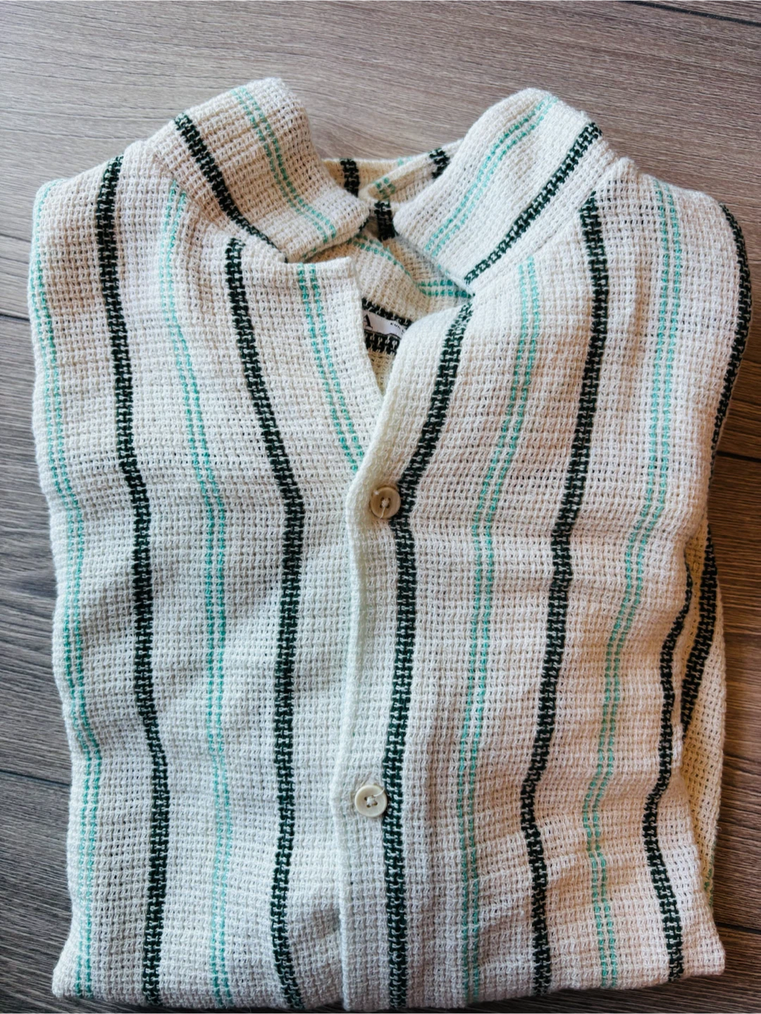 ZARA Striped Short Sleeve Button-Up Shirt - photo 4