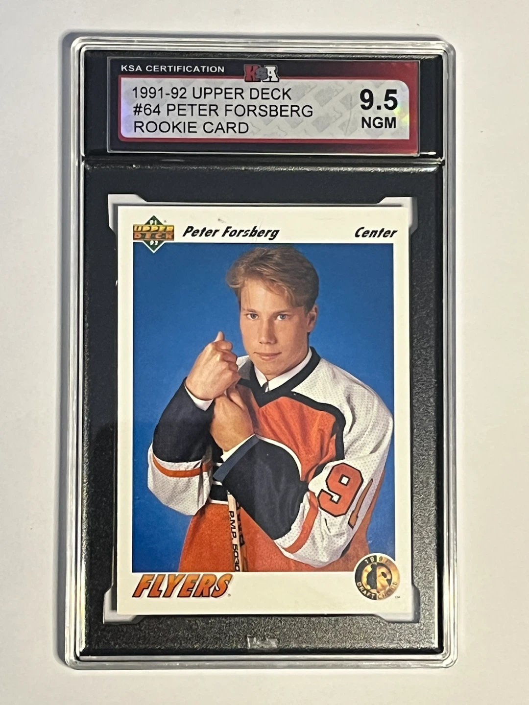 1991-92 Upper Deck Peter Forsberg Rookie Card #64 (KSA 9.5 NGM)