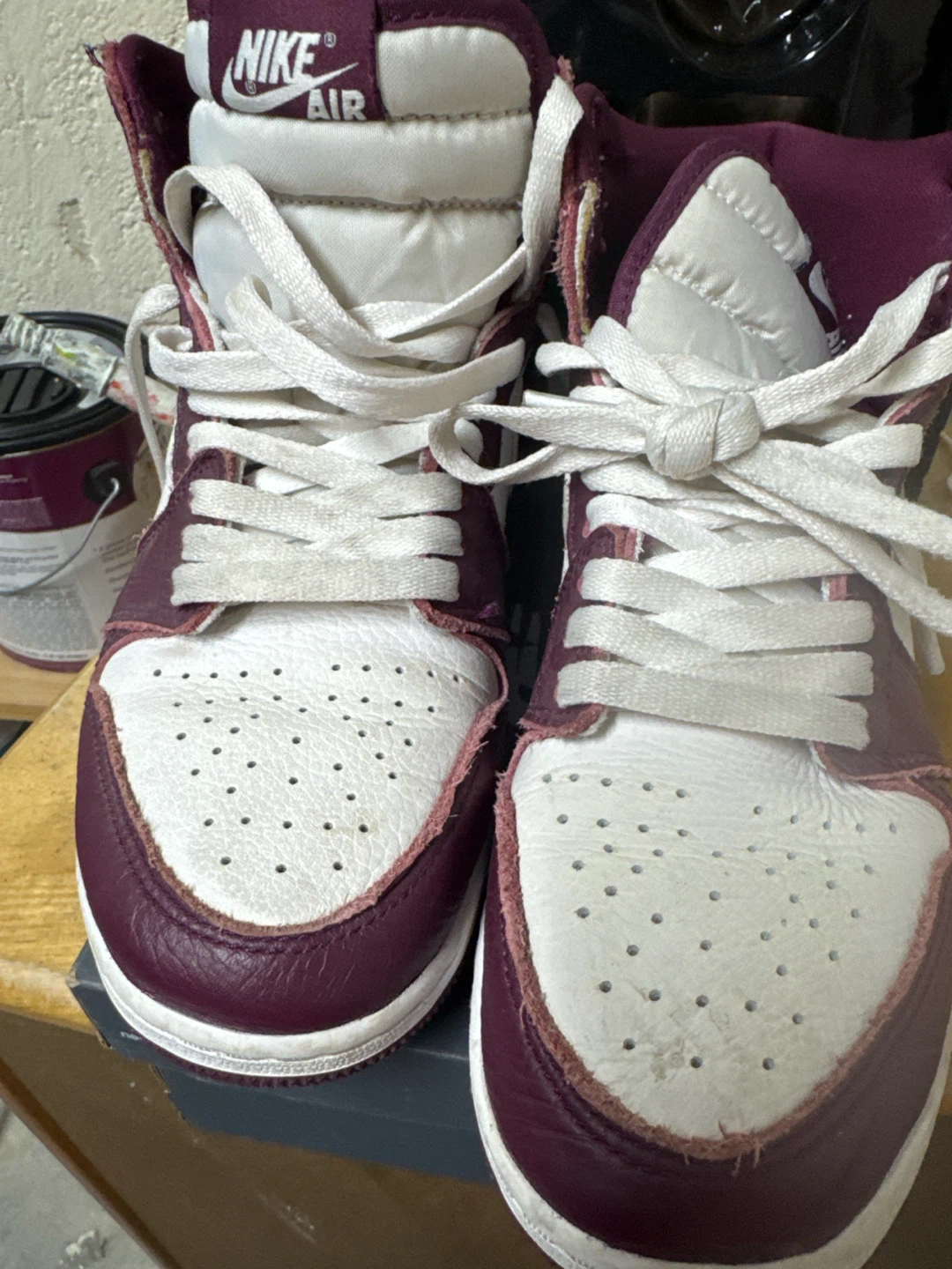 Nike Air Jordan 1 High Sneakers - Burgundy/White
