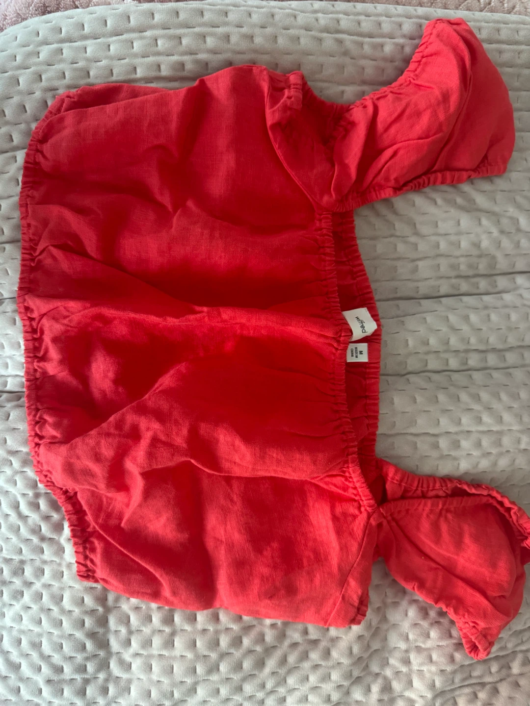 Wilfred Red Puff Sleeve Crop Top
