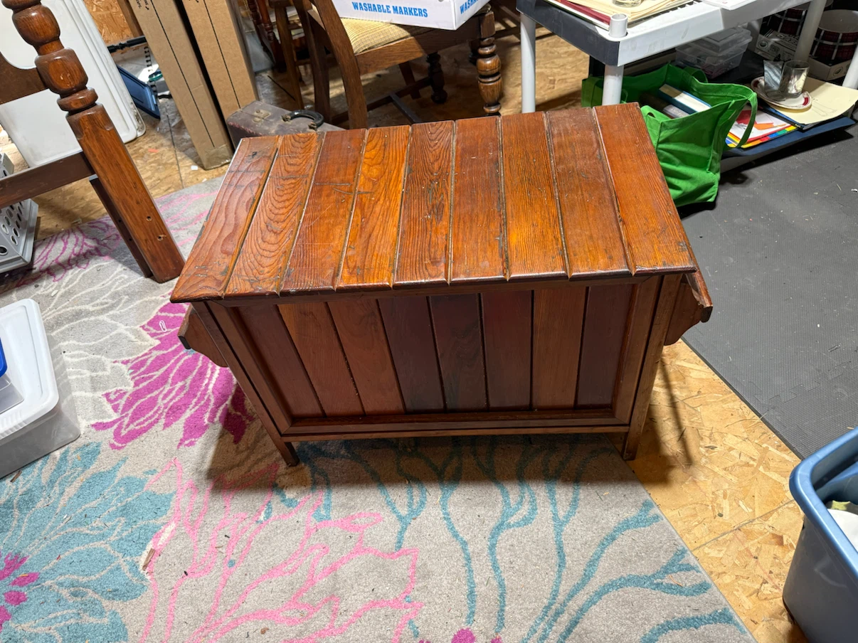 Vintage Wooden Storage Chest Trunk - photo 2