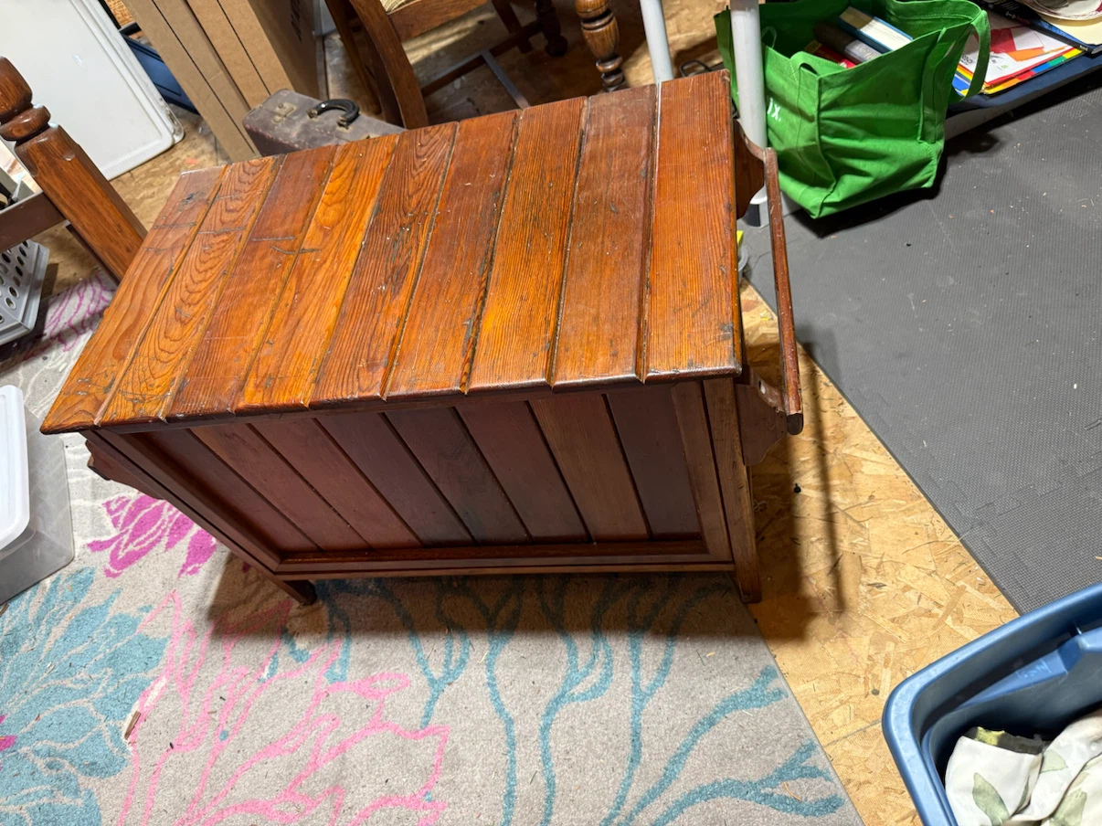 Vintage Wooden Storage Chest Trunk - photo 3