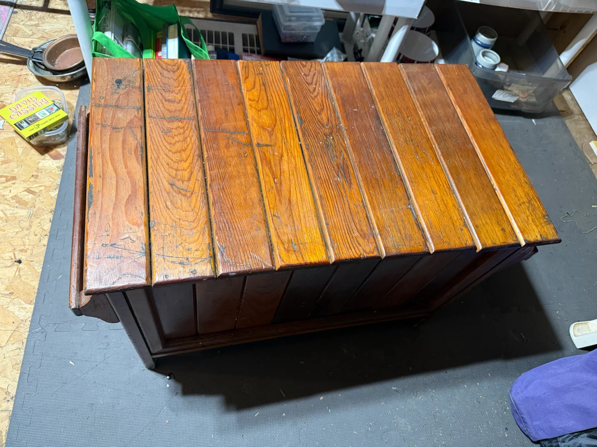 Vintage Wooden Storage Chest Trunk - photo 4