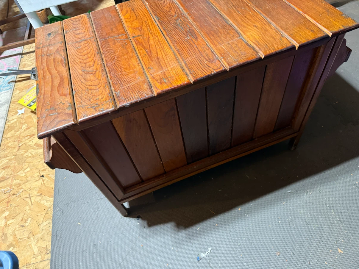 Vintage Wooden Storage Chest Trunk - photo 5
