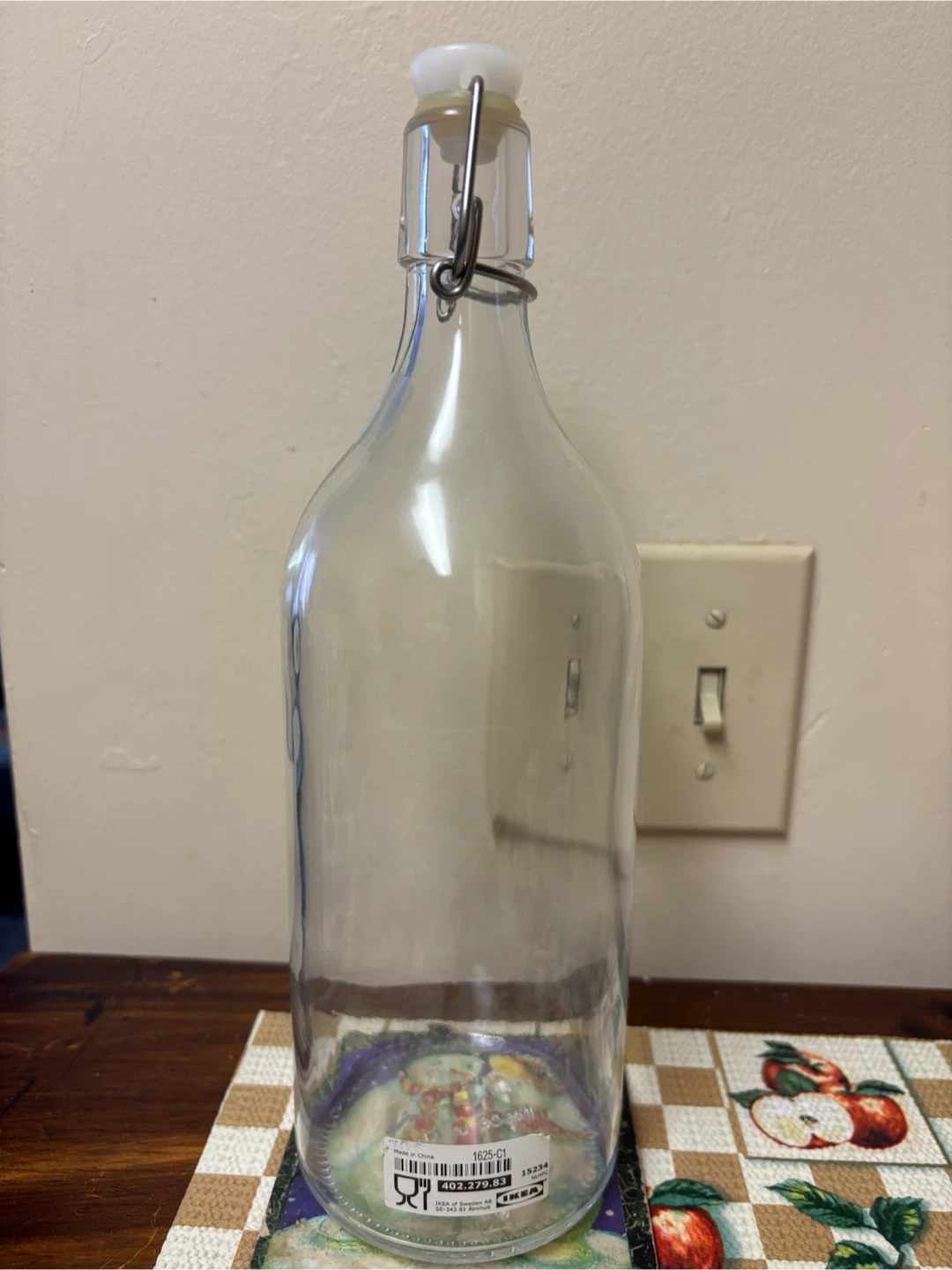 IKEA Clear Glass Swing Top Bottle