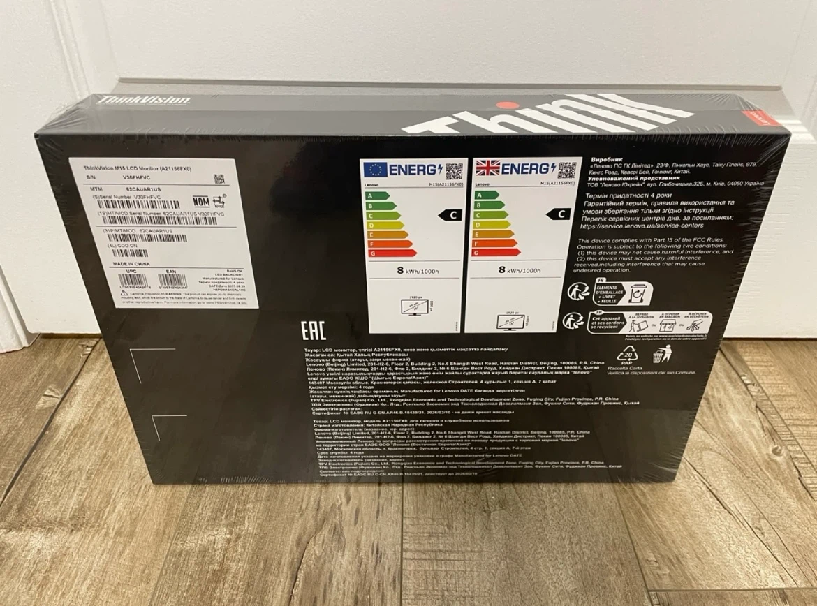 BRAND NEW 🥕 Lenovo Portable Monitor ThinkVision M15 LED  15.6" - photo 3