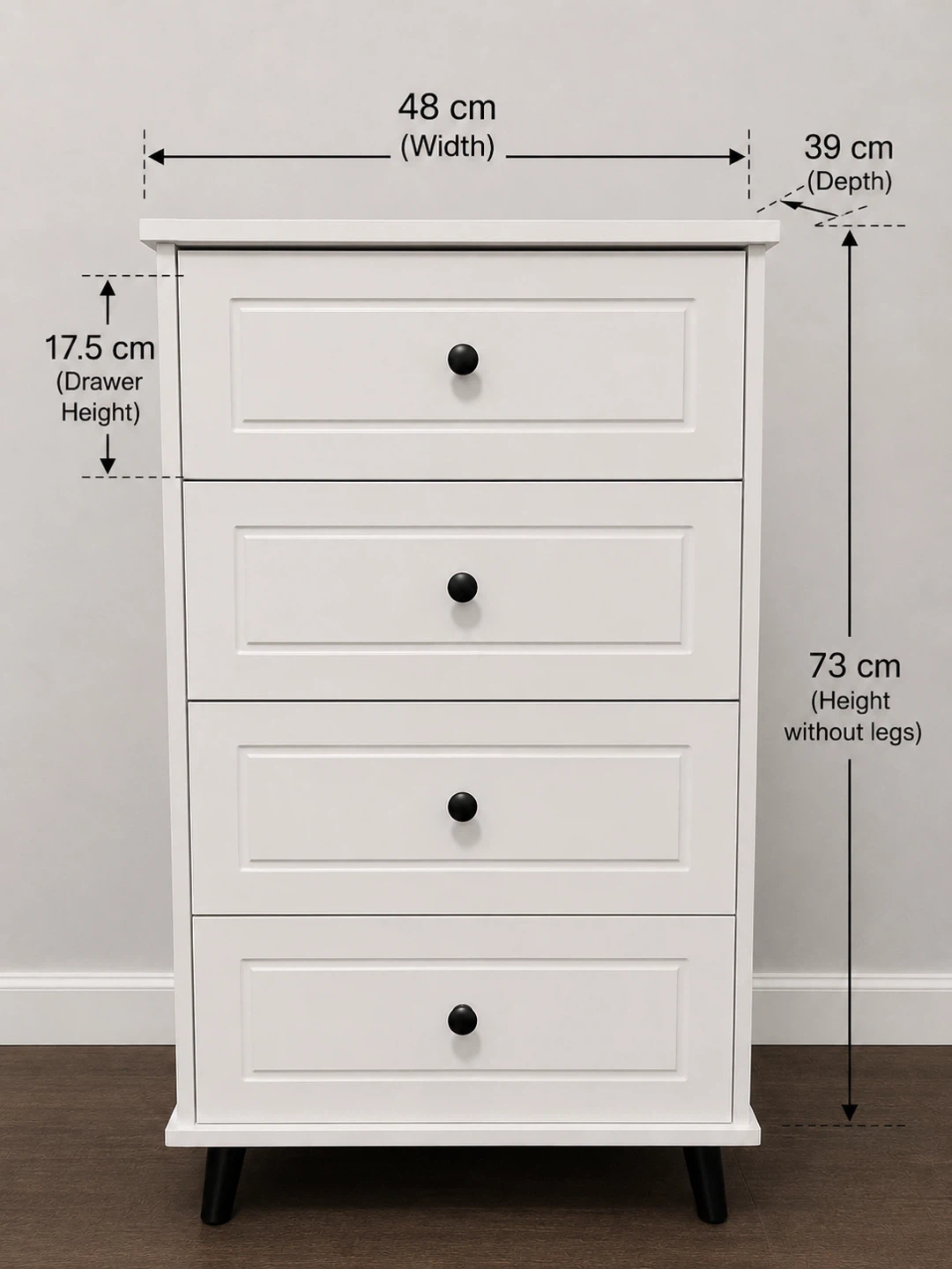 White 4-Drawer Chest