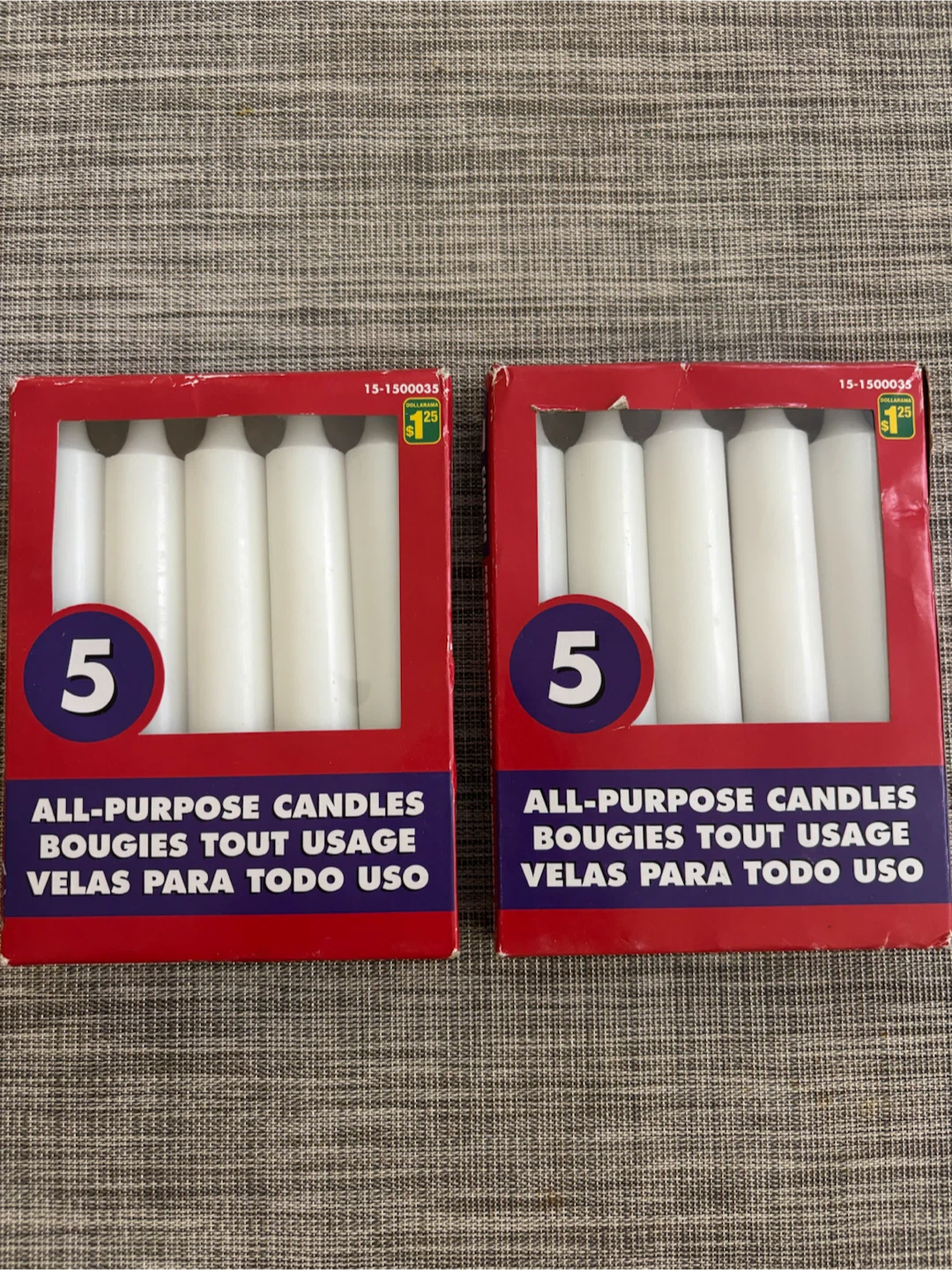 Pack of 5 All-Purpose White Candles
