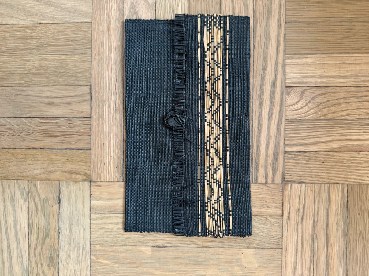 Woven Clutch/Pouch with Bamboo Accent
