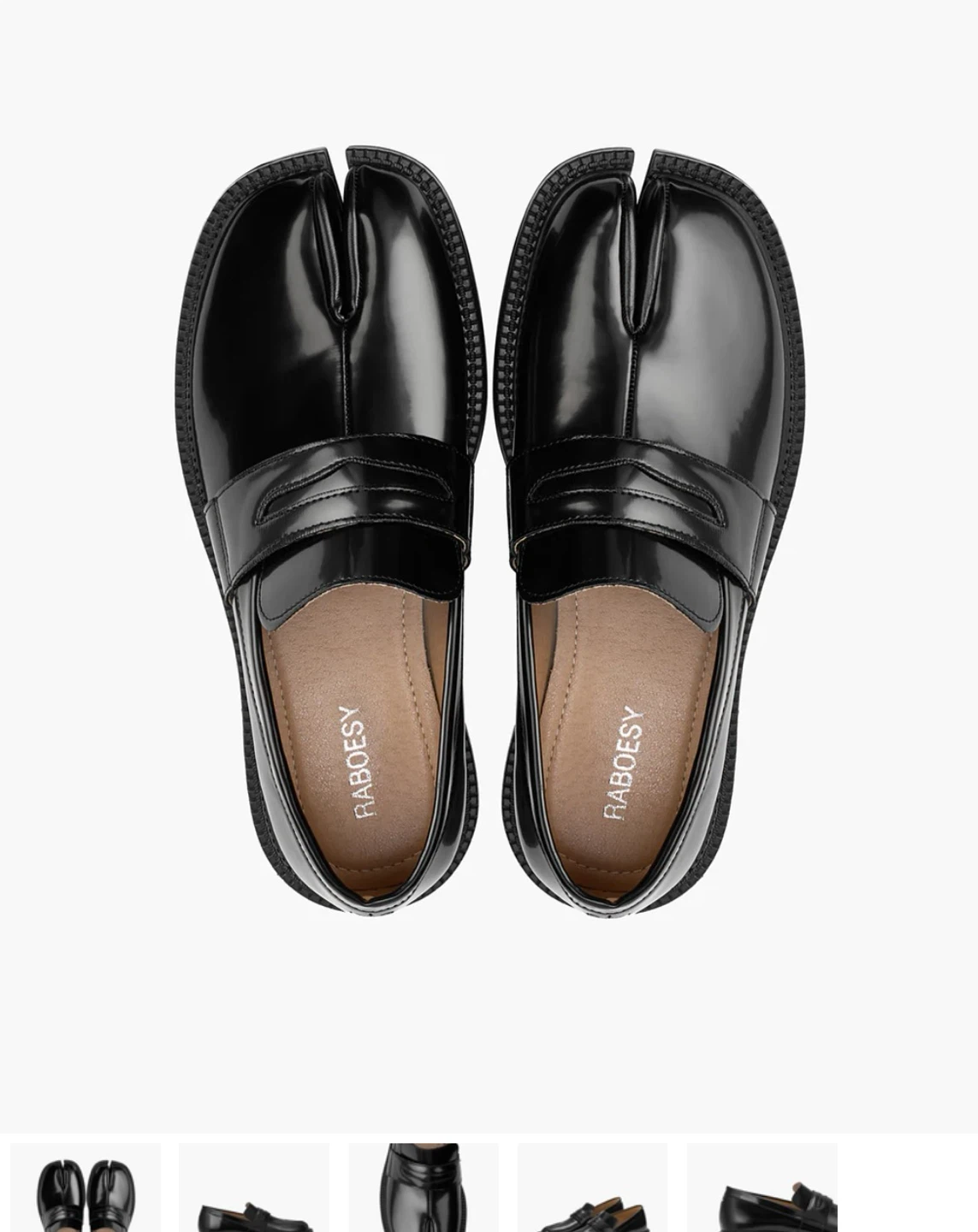 Raboesy Black Tabi Loafers