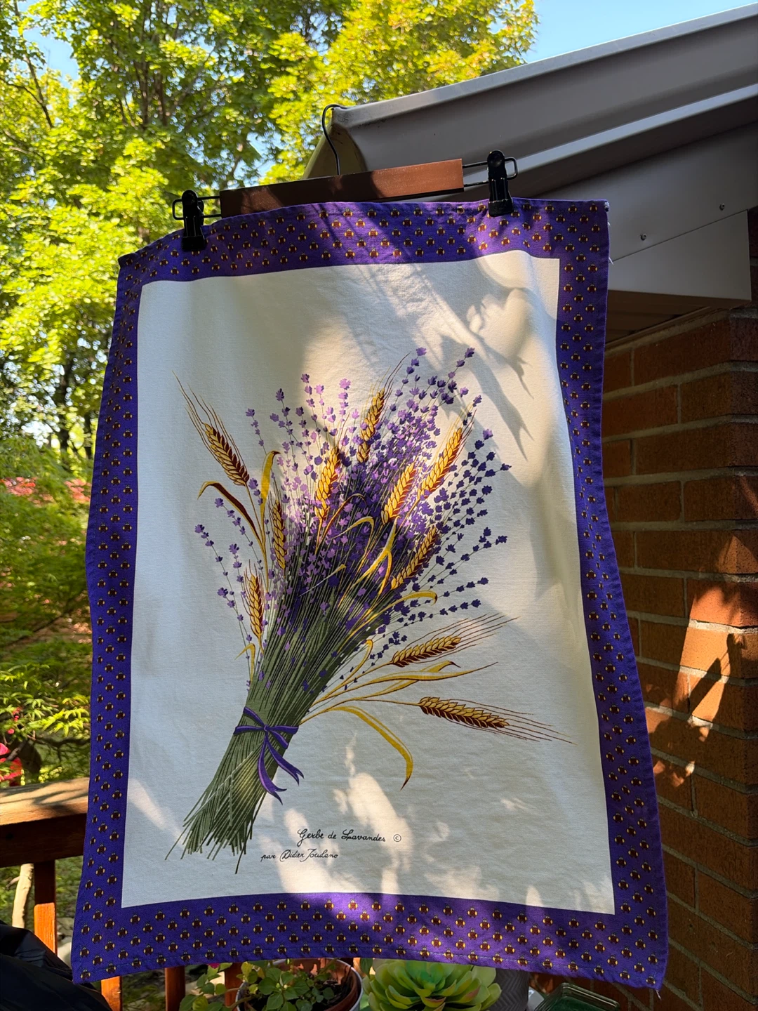 Beautiful Designer Lavender Tea Towel from France