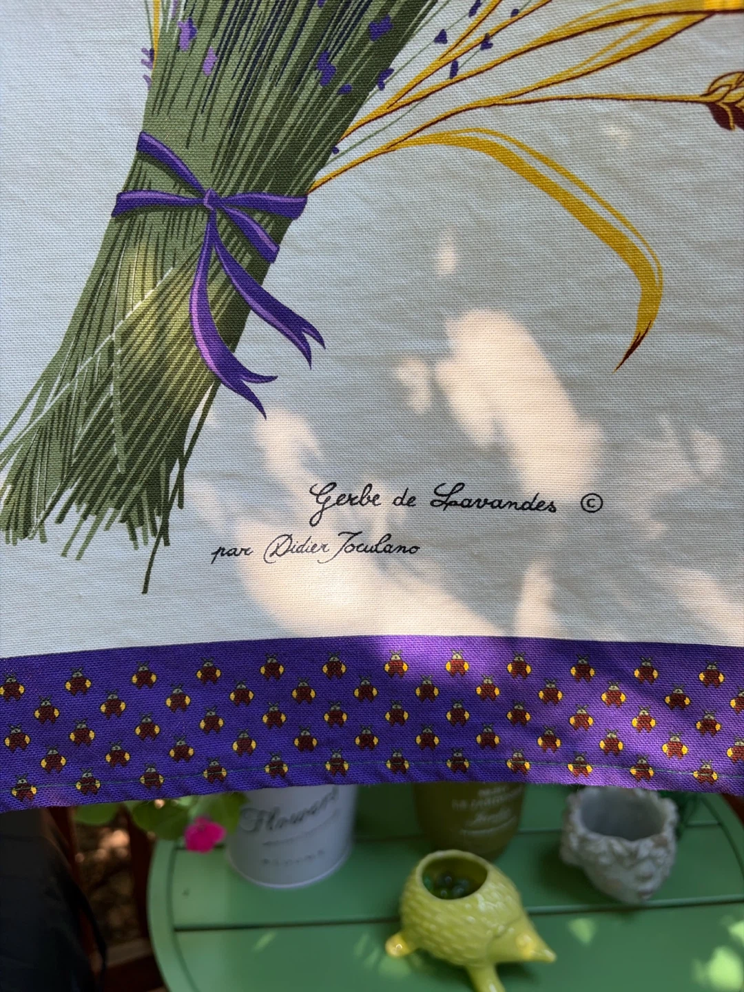 Beautiful Designer Lavender Tea Towel from France - photo 2