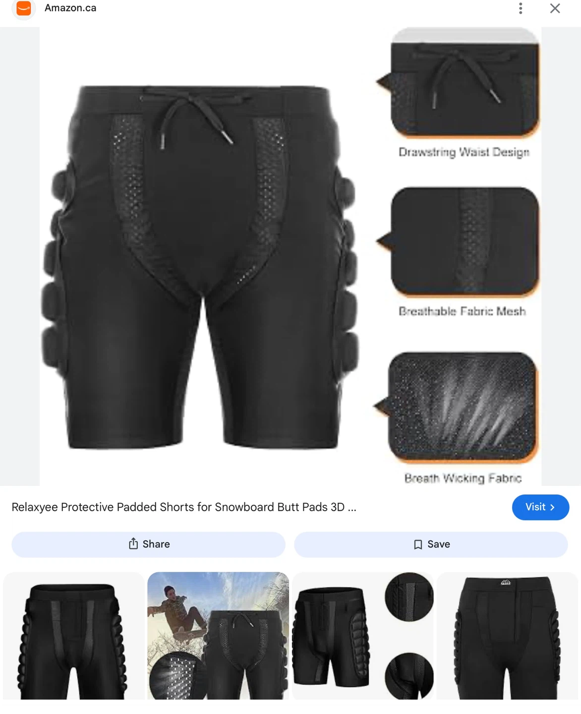 New Protective Padded Shorts - Medium