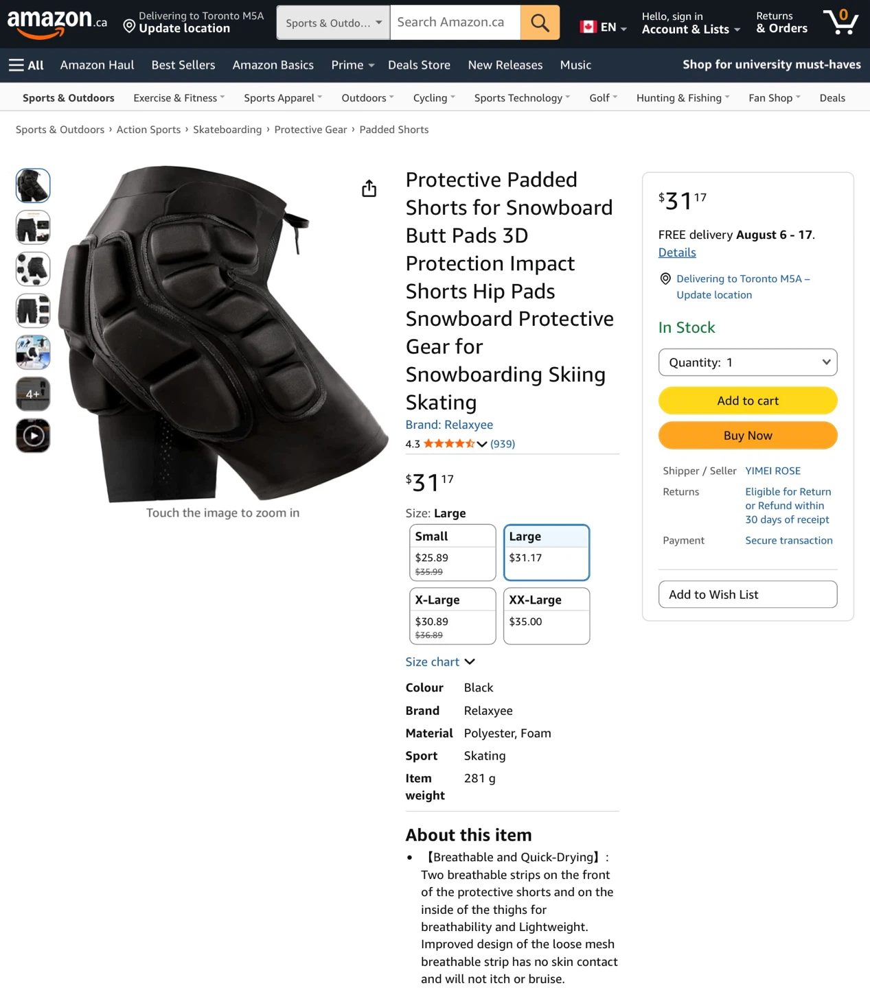 New Protective Padded Shorts - Medium - photo 2
