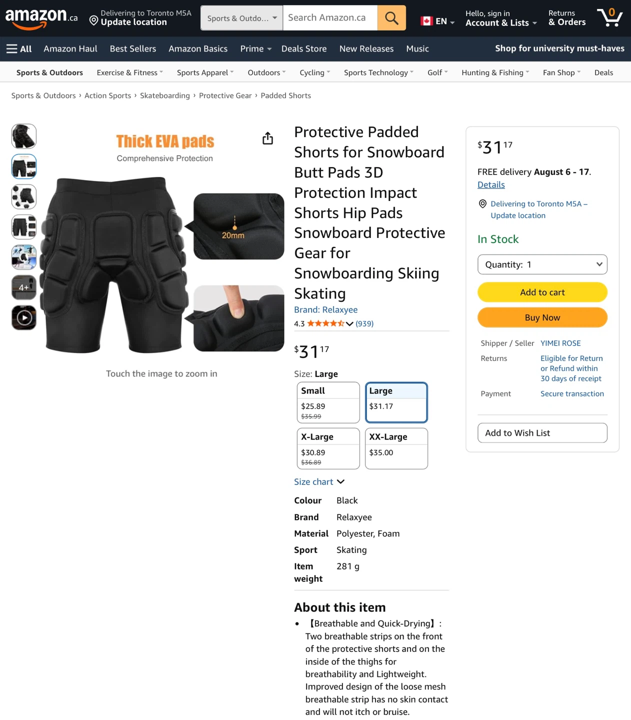 New Protective Padded Shorts - Medium - photo 3