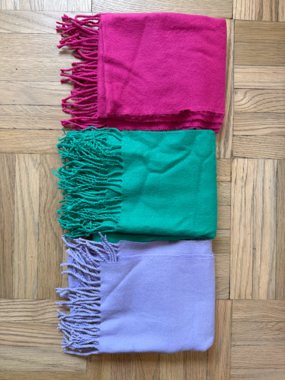 Bright Cashmere Scarves with Fringe