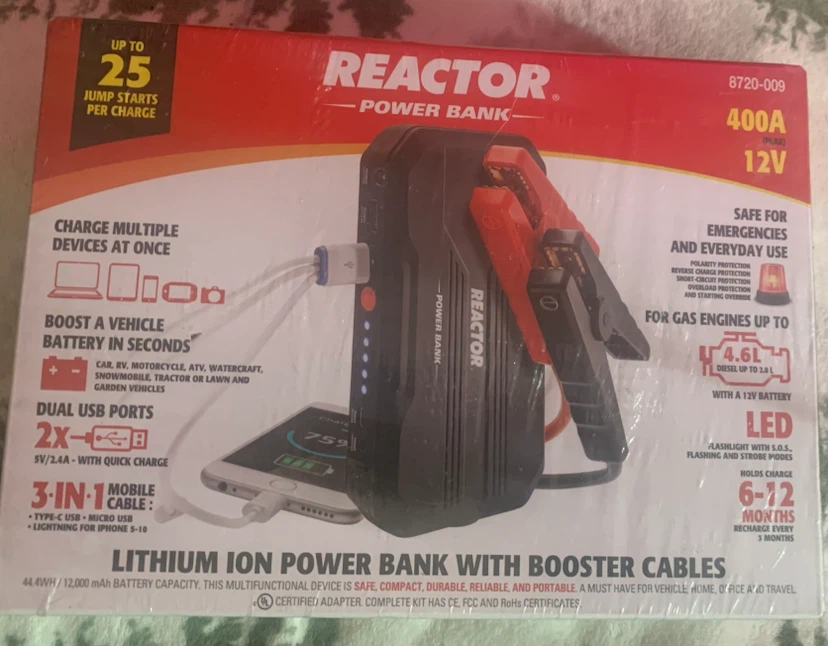 REACTOR Lithium Ion Power Bank with Booster Cables - photo 4