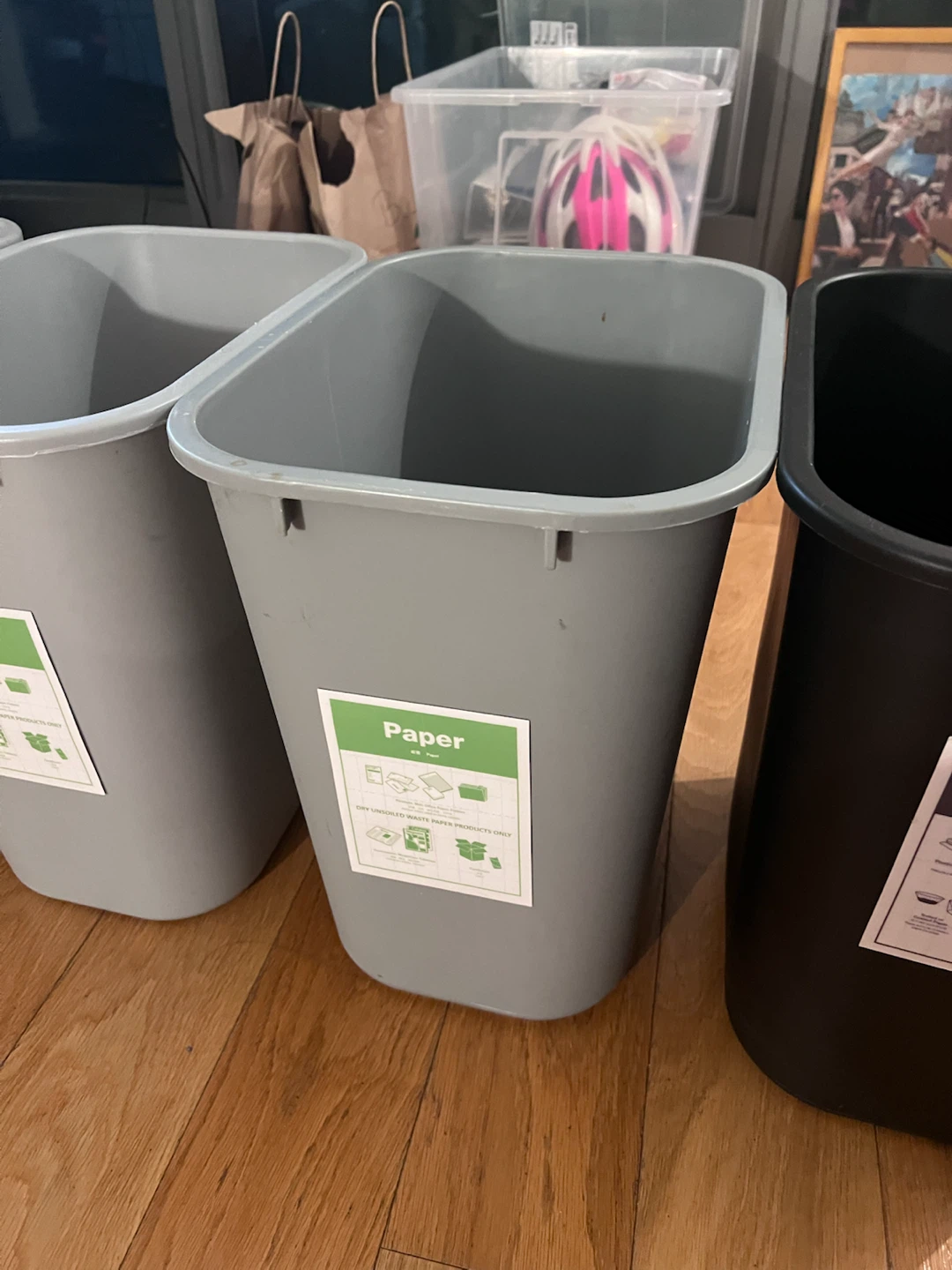 Set of 4 Plastic Recycling Bins - photo 3