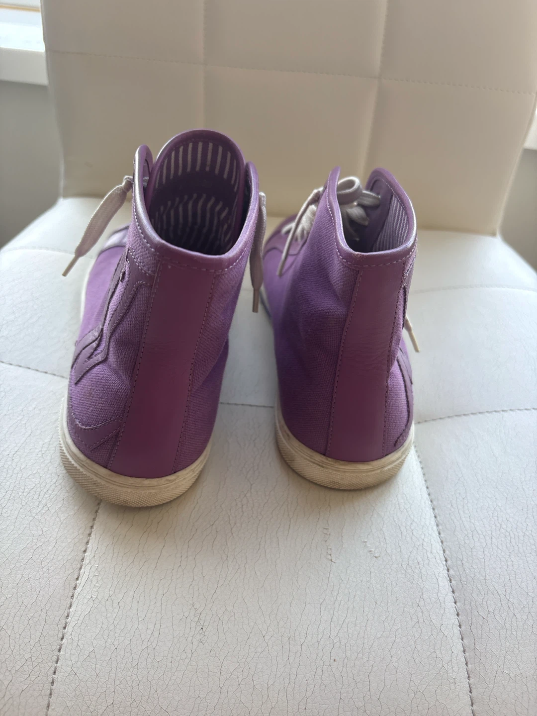 Louis Vuitton High Top Sneakers Purple Canvas Leather - photo 3
