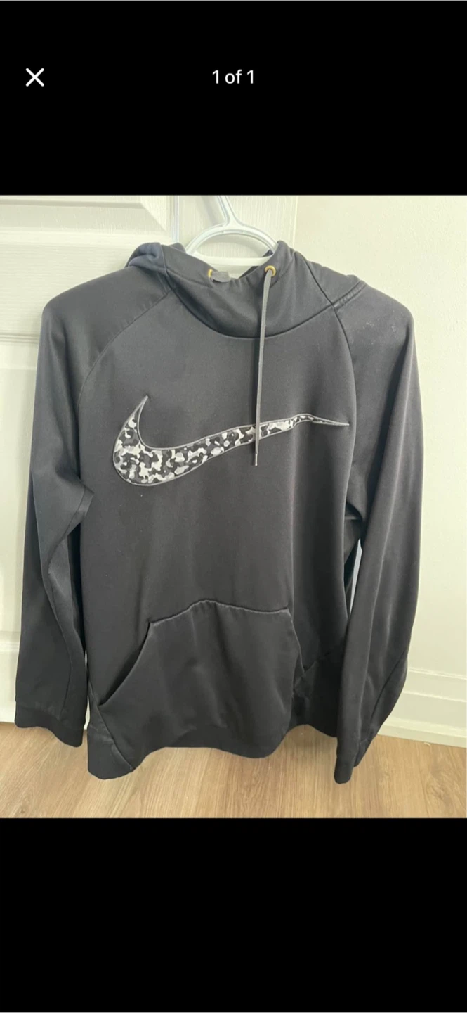 Nike Black Hoodie with Camo Swoosh